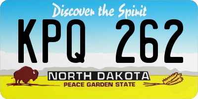 ND license plate KPQ262