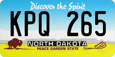 ND license plate KPQ265