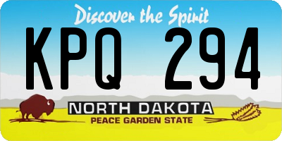 ND license plate KPQ294