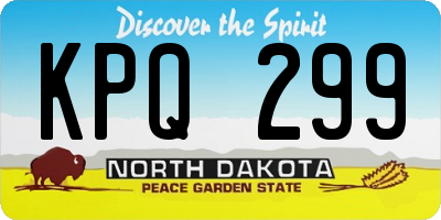 ND license plate KPQ299