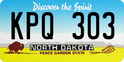 ND license plate KPQ303