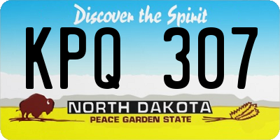 ND license plate KPQ307