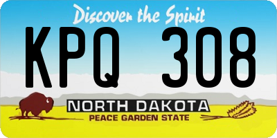 ND license plate KPQ308