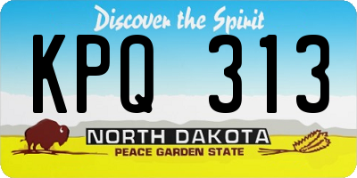 ND license plate KPQ313