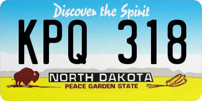ND license plate KPQ318