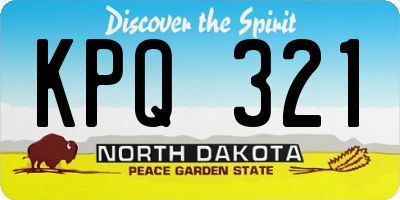ND license plate KPQ321