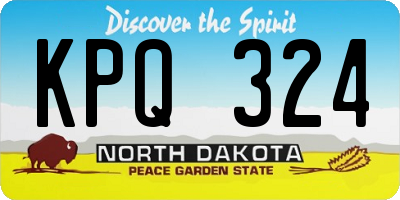 ND license plate KPQ324
