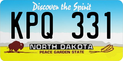 ND license plate KPQ331