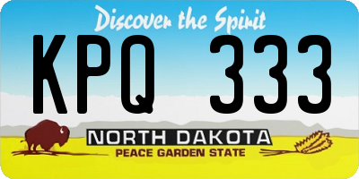 ND license plate KPQ333