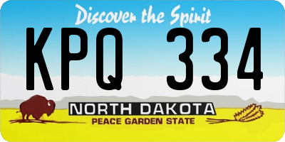 ND license plate KPQ334