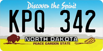 ND license plate KPQ342
