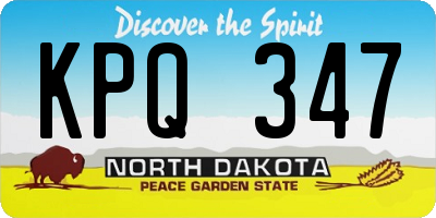 ND license plate KPQ347