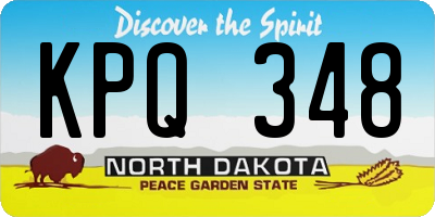 ND license plate KPQ348
