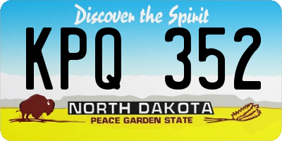 ND license plate KPQ352