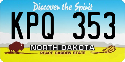 ND license plate KPQ353