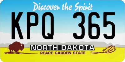 ND license plate KPQ365