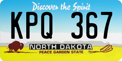 ND license plate KPQ367