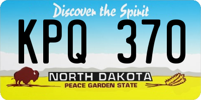 ND license plate KPQ370