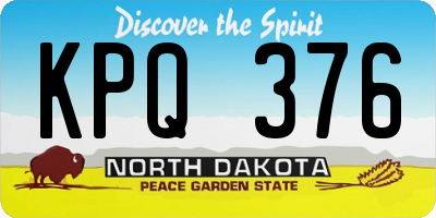 ND license plate KPQ376