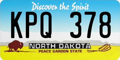 ND license plate KPQ378