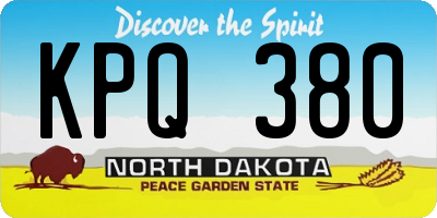 ND license plate KPQ380
