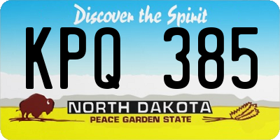 ND license plate KPQ385
