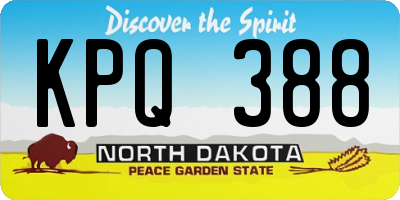 ND license plate KPQ388