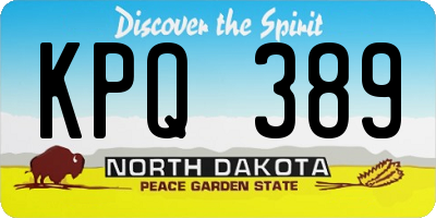 ND license plate KPQ389