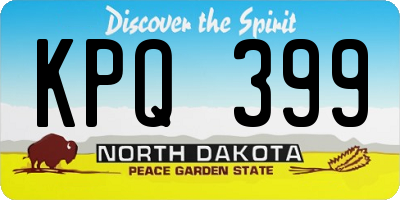 ND license plate KPQ399