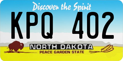 ND license plate KPQ402