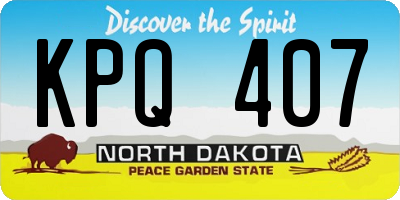 ND license plate KPQ407