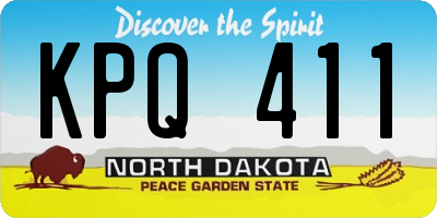 ND license plate KPQ411