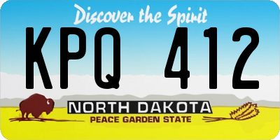 ND license plate KPQ412