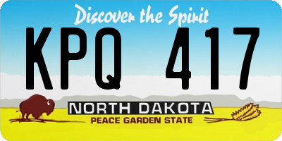 ND license plate KPQ417
