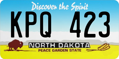 ND license plate KPQ423