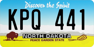 ND license plate KPQ441