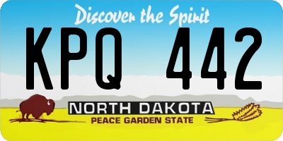 ND license plate KPQ442