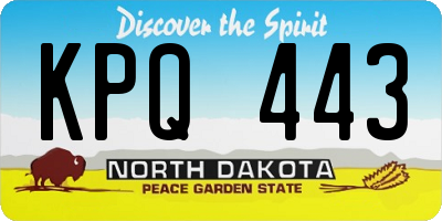 ND license plate KPQ443