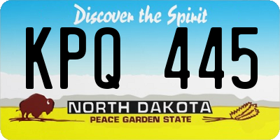 ND license plate KPQ445