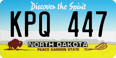 ND license plate KPQ447