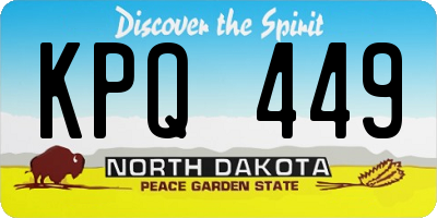 ND license plate KPQ449