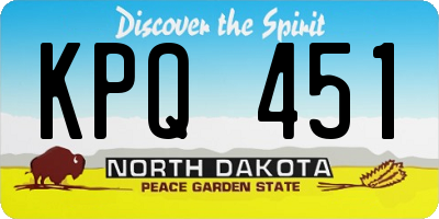 ND license plate KPQ451