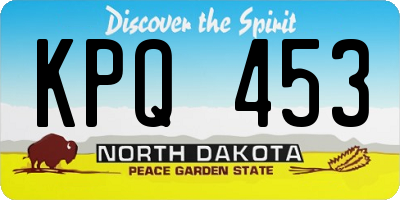 ND license plate KPQ453