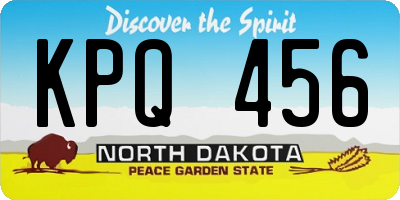 ND license plate KPQ456
