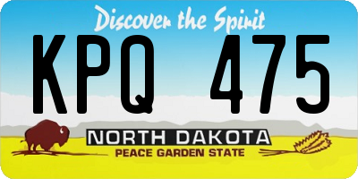 ND license plate KPQ475