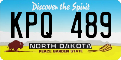 ND license plate KPQ489