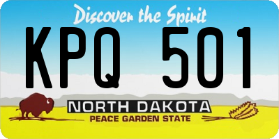 ND license plate KPQ501