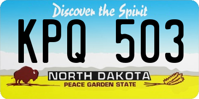 ND license plate KPQ503