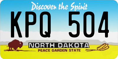 ND license plate KPQ504