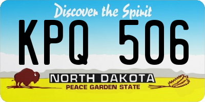 ND license plate KPQ506